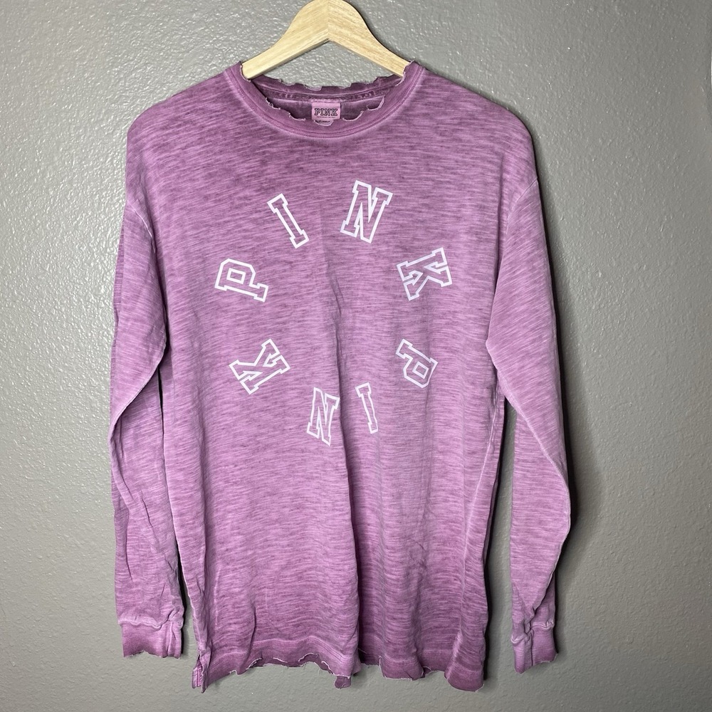 Victoria's Secret Shirt Pink, Distressed Trim, Over-Sized, Raw Edge Trim Size XS
